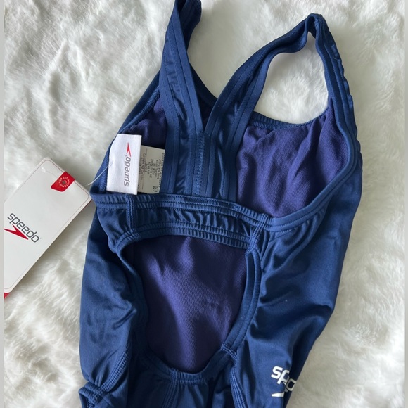 NWT Speedo Learn to Swim Navy One Piece Swimsuit Size 4/20 - Picture 3 of 6